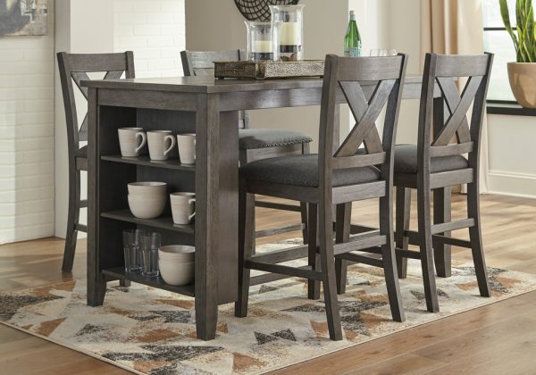 Caitbrook Gray 5pc. Counter Height Dining Set