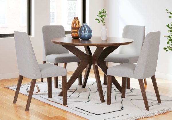 Lyncott Gray 5pc. Round Dining Set