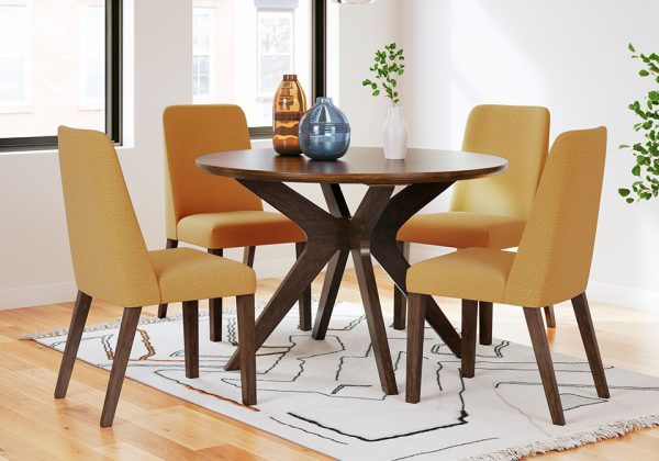 Lyncott Mustard 5pc. Round Dining Set