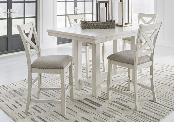 Robbinsdale Antique White 5pc. Counter Height Dining Set