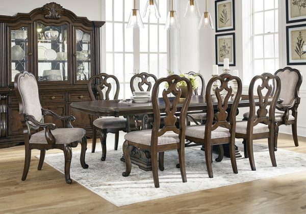 Maylee Dark Brown 9pc. Dining Set