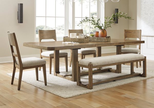 Cabalynn Light Brown 6pc. Dining Set w/ Bench