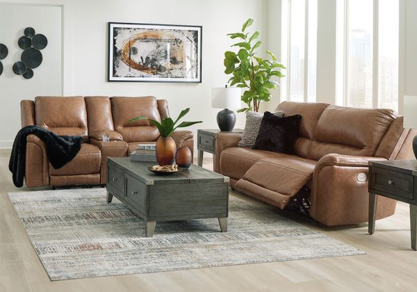Trasimeno Caramel Leather Power Reclining Sofa Set