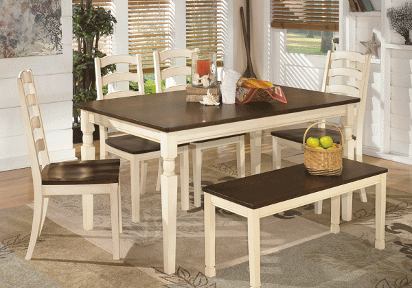 Whitesburg White 6pc. Rect. Dining Set