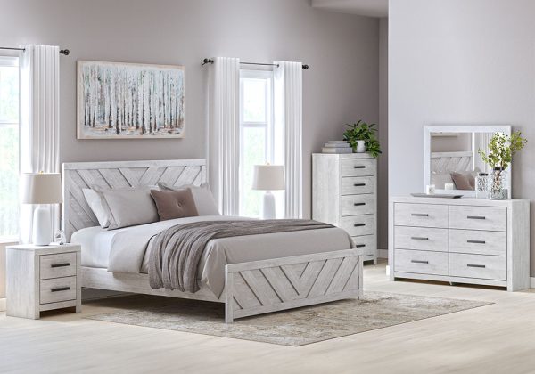 Cayboni Whitewash King Panel Bed Set