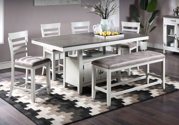 Richland White 6pc. Counter Height Dining Set w/ Bench
