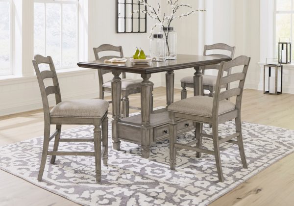 Lodenbay Antique Gray 5pc. Counter Height Dining Set