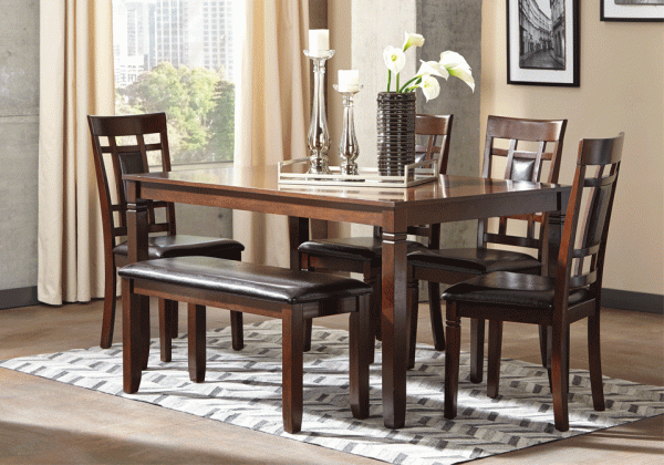 Bennox Brown 6pc. Dining Set w/ Bench