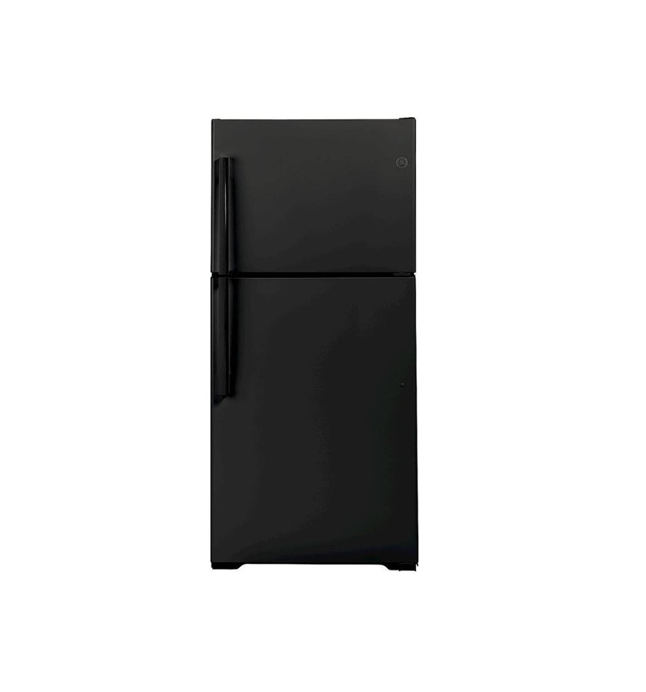GE - 19.2 Cu. Ft. Top-Freezer Refrigerator - Black