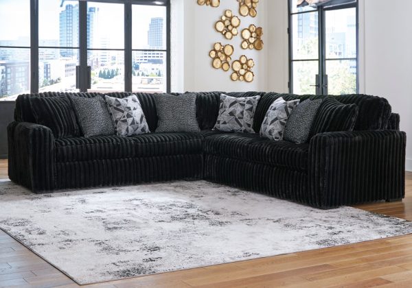 Midnight-Madness Onyx 3pc. Sectional