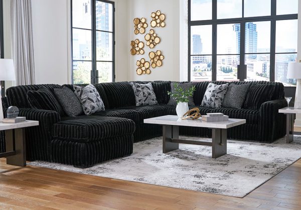 Midnight Madness Onyx 4pc. LAF Chaise Sectional