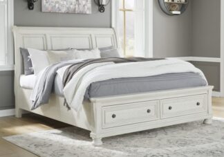 Robbinsdale White King Sleigh Storage Bed