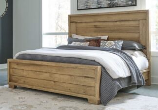 Galliden Light Brown King Panel Bed