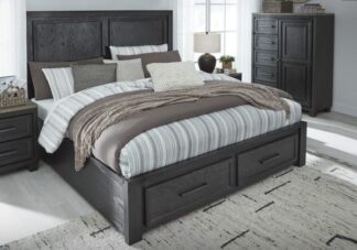 Foyland Black Queen Storage Bed