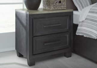 Foyland Black Two-Drawer Night Stand