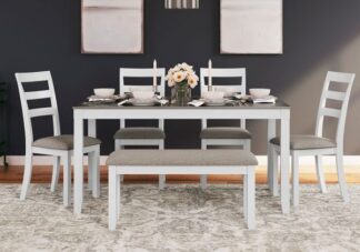 Stonehollow Two-Tone 6pc. Dining Set w Bench