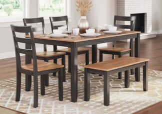 Gesthaven Two-Tone Brown 6pc. Dining Set w Bench