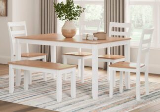 Gesthaven Two-Tone White 6pc. Dining Set w Bench
