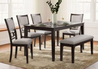 Langwest Brown 6pc. Dining Set w Bench