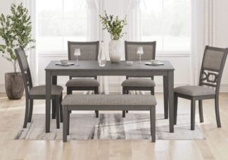 Wrenning Gray 6pc. Dining Set w Bench