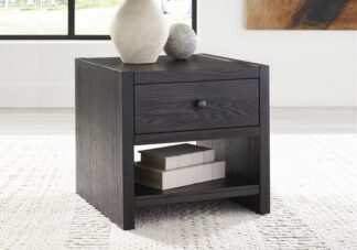 Foyland Black Square End Table