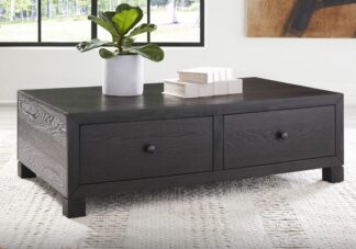 Foyland Black Storage Cocktail Table