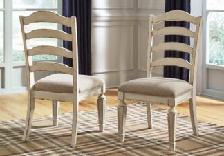 Realyn Chipped White Upholstered Dining Chair (2pk)