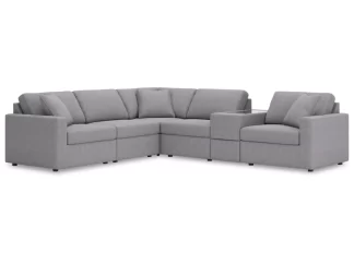 Modmax 6-Piece Modular Performance Fabric Sectional with Storage Console