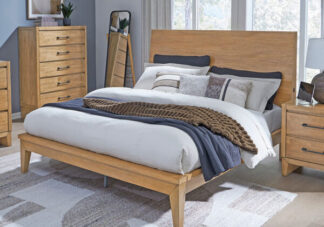 Sherbana Light Brown King Panel Bed