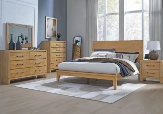 Sherbana Light Brown Queen Panel Bed Set