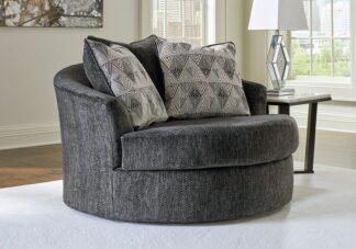 Biddeford Ebony Oversized Round Swivel Chair