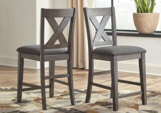 Caitbrook Gray Upholstered Barstool (2pk)