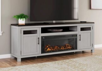 Darborn Two-Tone Extra Large TV Stand w/ Fireplace