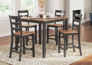Gesthaven Two-Tone Brown 5pc. Counter Height Dining Set
