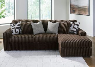 Midnight Madness Chocolate 2pc RAF Chaise Sectional