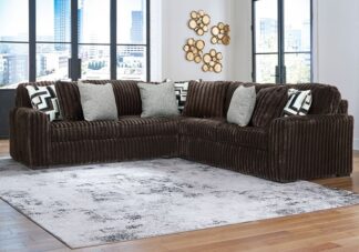 Midnight Madness Chocolate 3pc Sectional