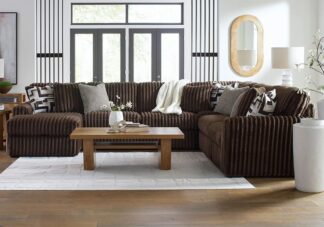 Midnight Madness Chocolate 4pc LAF Chaise Sectional