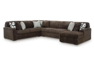 Midnight Madness Chocolate 4pc RAF Chaise Sectional