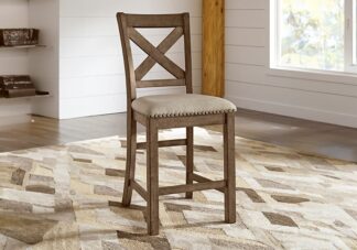 Moriville Two-Tone Counter Height Barstool (2pk)
