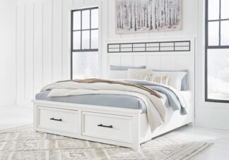 Ashbryn Two-Tone Queen Panel Storage Bed