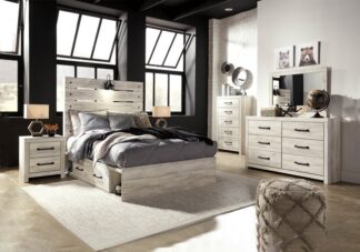 Cambeck Whitewash Full Panel Storage Bedroom Set