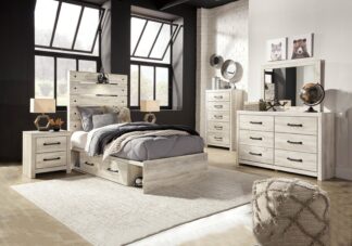 Cambeck Whitewash Twin Panel Storage Bedroom Set