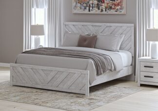 Cayboni Whitewash King Panel Bed