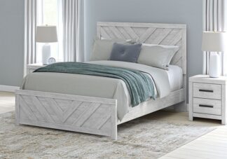 Cayboni Whitewash Queen Panel Bed