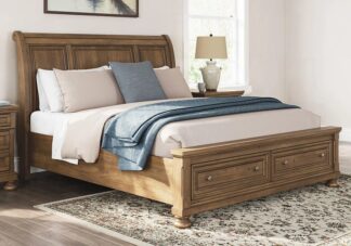Feddinger Brown King Sleigh Storage Bed