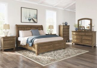Feddinger Brown Queen Sleigh Storage Bed Set