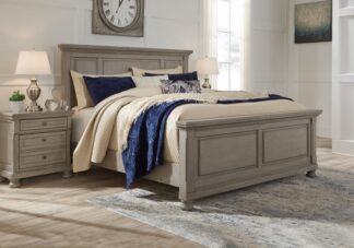 Lettner Light Gray King Panel Bed