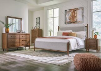 Lyncott Brown Queen Upholstered Bed Set