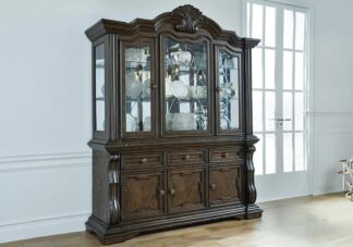 Maylee Dark Brown Buffet w/ Hutch