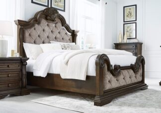 Maylee Dark Brown Queen Upholstered Bed